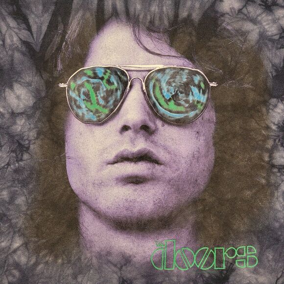 VTG Liquid Blue The Doors Graphic SS Unisex Purple Tee Jim Morrison Size Medium - Picture 1 of 6